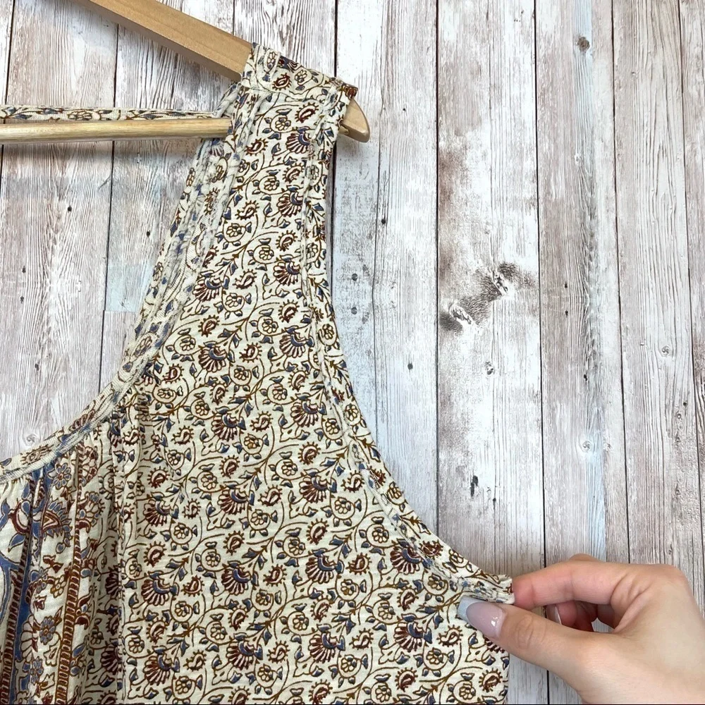 Free People Mess Around Tunic Sleeveless Neutral Combo Top Size Small Women